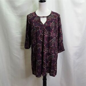 American Eagle Outfitters Purple Paisley Cut Out Mini Dress Size Medium